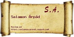 Salamon Árpád névjegykártya