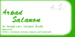 arpad salamon business card